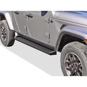 imageAPS Running Boards Nerf Bars Steps Compatible with Jeep Gladiator 20202025 Crew Cab Black Powder Coated Running Board StyleAluminum Black
