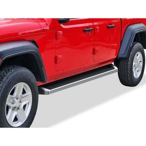 imageAPS Running Boards Nerf Bars Steps Compatible with Jeep Gladiator 20202025 Crew Cab Black Powder Coated Running Board StyleAluminum Silver