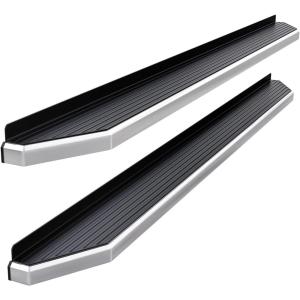 imageAPS Running Boards Nerf Bars Steps Compatible with Jeep Gladiator 20202025 Crew Cab Black Powder Coated Running Board StylePolished