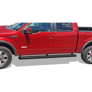 imageAPS Black Running Boards Style Compatible with Ford F150 20092014 SuperCrew Cab Drilling Required Nerf Bars Side Steps Side BarsBlack