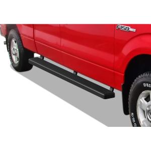 imageAPS Black Running Boards Style Compatible with Ford F150 20092014 SuperCrew Cab Drilling Required Nerf Bars Side Steps Side BarsStainless Steel Black