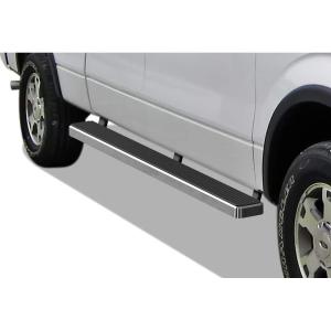 imageAPS Black Running Boards Style Compatible with Ford F150 20092014 SuperCrew Cab Drilling Required Nerf Bars Side Steps Side BarsStainless Steel Polished