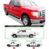 imageAPS 6in Stainless Steel Black Running Boards Compatible with Ford F150 20092014 SuperCrew Cab Nerf Bars Side StepsStainless Steel Black
