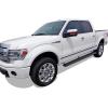 imageAPS 6in Stainless Steel Black Running Boards Compatible with Ford F150 20092014 SuperCrew Cab Nerf Bars Side StepsStainless Steel Black