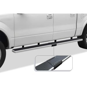 imageAPS Running Boards Nerf Bars Side Steps Step Bars Compatible with Ford F150 20092014 SuperCrew Cab Drilling Required Black Powder Coated Running Board StyleSilver