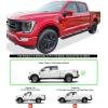 imageAPS 5in Black WheeltoWheel Stainless Steel Side Steps Compatible with F150 SuperCrew Cab 55ft Bed ampamp 25 F250 1525