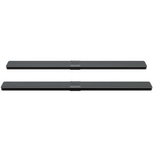 imageAPS 5in Black WheeltoWheel Stainless Steel Side Steps Compatible with F150 SuperCrew Cab 55ft Bed ampamp 25 F250 1525