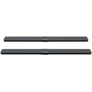 imageAPS 5in Black WheeltoWheel Stainless Steel Side Steps Compatible with F150 SuperCrew Cab 65ft Bed ampamp 25 F250 1525