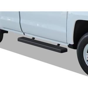 imageAPS Running Boards Side Steps Compatible with Chevy Silverado GMC Sierra 20072018 Regular Cab ampamp 2500 3500 2019 Exclude 07 ClassicInclude 19 1500LD Stainless Steel Black Powder Coated 6inAluminum Black