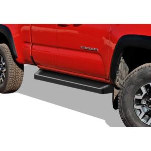 imageAPS Running Boards Nerf Bars Side Steps Step Bars Compatible with Toyota Tacoma 20052023 Access Cab Stainless Steel Black Powder Coated 5 inchesAluminum Black