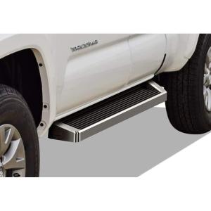 imageAPS Running Boards Nerf Bars Side Steps Step Bars Compatible with Toyota Tacoma 20052023 Access Cab Stainless Steel Black Powder Coated 5 inchesAluminum Silver