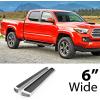 imageAPS 304 Stainless Steel Polished Silver 5 inches Running Boards Nerf Bars Side Steps Compatible with Toyota Tacoma 20052023 Double Crew CabAluminum Silver