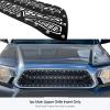 imageAPS Compatible with Toyota Tacoma 20122015 Main Upper Stainless Steel Black Mesh Rivet Studs Front Grill Grille Insert TL6971HBlack
