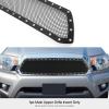 imageAPS Compatible with Toyota Tacoma 20122015 Main Upper Stainless Steel Black Mesh Rivet Studs Front Grill Grille Insert TL6971HBlack