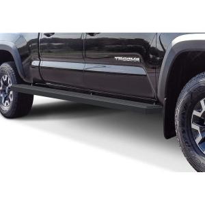 imageAPS 304 Stainless Steel Polished Silver 5 inches Running Boards Nerf Bars Side Steps Compatible with Toyota Tacoma 20052023 Double Crew CabAluminum Black