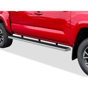 imageAPS 304 Stainless Steel Polished Silver 5 inches Running Boards Nerf Bars Side Steps Compatible with Toyota Tacoma 20052023 Double Crew CabStainless Steel Polished