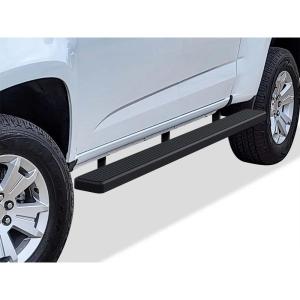 imageAPS 6inch Black Stainless Steel Powder Coated Flat Style Running Boards Nerf Bars Side Steps Compatible with Chevy Colorado GMC Canyon 20152025 Crew CabStainless Steel Black