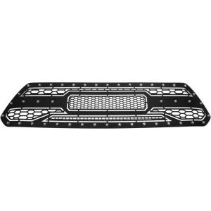 imageAPS Compatible with Toyota Tacoma 20122015 Main Upper Stainless Steel Black Mesh Rivet Studs Front Grill Grille Insert TL6971HBlack