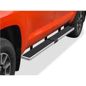 imageAPS Running Boards Nerf Bars Side Steps Step Bars Compatible with Toyota Tundra 20072021 CrewMax Silver Running Board StyleStainless Steel Polished