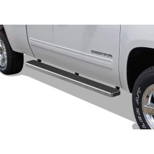 imageAPS Running Boards Side Steps Bars Compatible with Chevy Silverado GMC Sierra 1500 2500 19992013 Double Cab ampamp 2500HD 3500 20012014 Exclude CK Classic Stainless Steel Black Powder Coated 5inStainless Steel Polished
