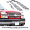 imageAPS Compatible with 2003 2004 2005 Chevy Silverado 1500 HD ampamp 0304 2500 2500HD 3500 ampamp 0206 Avalanche Main Upper Top Bumper Stainless Steel Chrome Billet Front Grill Grille Insert Combo C67675AChrome