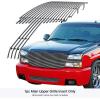 imageAPS Compatible with Chevy Silverado 1500 20032005 ampamp 0304 2500 3500 ampamp 0206 Avalanche Without Body Cladding Main Upper Stainless Steel SS Chrome Horizontal Billet Front Grill Grille Insert C85026AChrome