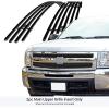 imageAPS Compatible with Chevy Silverado 1500 20072013 Main Upper Stainless Steel Black 8x6 Horizontal Billet Front Grill Grille Insert C65766JBlack