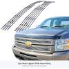 imageAPS Compatible with Chevy Silverado 1500 20072013 Main Upper Stainless Steel Black 8x6 Horizontal Billet Front Grill Grille Insert C65766JChrome