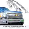imageAPS Compatible with Chevy Silverado 2500 HD 3500 HD 20112014 Main Upper Lower Bumper Stainless Steel SS Chrome Billet Front Grill Grille Insert Combo C61031AChrome