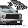 imageAPS Compatible with Ford F150 20092014 Main Upper Lower Bumper Stainless Steel SS Black Billet Front Grill Grille Insert Combo F86614HBlack