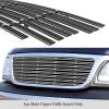 imageAPS Compatible with Ford F150 Harley Davidson Lightning 19992003 ampamp Expedition 9902 ampamp F150 Heritage 04 Main Upper Stainless Steel SS Chrome Billet Front Grill Grille Insert F85072AChrome
