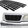 imageAPS Compatible with Ford F150 Harley Davidson Lightning 19992003 ampamp Expedition 9902 ampamp F150 Heritage 04 Main Upper Stainless Steel SS Chrome Billet Front Grill Grille Insert F85072ABlack