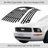 imageAPS Compatible with Ford Mustang 20052009 V6 Main Upper Lower Bumper Stainless Steel SS Black Billet Front Grill Grille Insert Combo F67810HBlack
