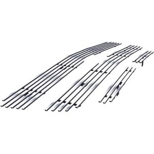 imageAPS Compatible with 2003 2004 2005 Chevy Silverado 1500 HD ampamp 0304 2500 2500HD 3500 ampamp 0206 Avalanche Main Upper Top Bumper Stainless Steel Chrome Billet Front Grill Grille Insert Combo C67675AChrome