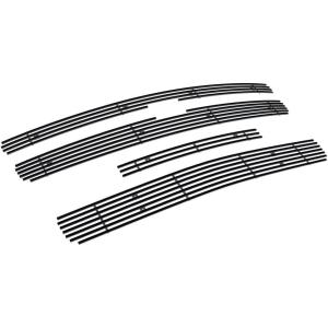 imageAPS Compatible with Chevy Silverado 1500 20072013 Main Upper Top Bumper Lower Bumper Stainless Steel SS Chrome Billet Front Grill Grille Insert Combo C61133ABlack