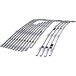 imageAPS Compatible with Ford Mustang 20052009 V6 Main Upper Lower Bumper Stainless Steel SS Black Billet Front Grill Grille Insert Combo F67810HSilver