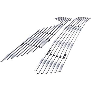 imageAPS Compatible with Toyota Corolla 20112013 Main Upper Lower Bumper Stainless Steel Black 8x6 Horizontal Billet Front Grill Grille Insert Combo T81111JChrome Polished