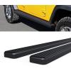 imageAPS Stainless Steel Black Powder Coated 5 inches Running Boards Nerf Bars Side Steps Compatible with Jeep Wrangler JK 20072018 4Door Factory sidesteps or Rock Rails Have to be RemovedAluminum Black
