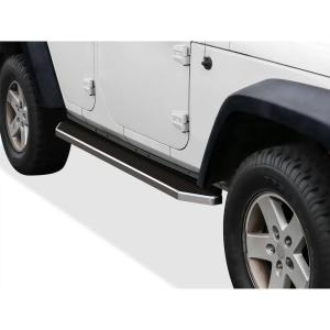 imageAPS Running Boards 6 inches Matte Black Compatible with Jeep Wrangler JK 20072018 4Door Factory sidesteps or Rock Rails Have to be Removed Stainless Steel Side Steps Side BarsPolished