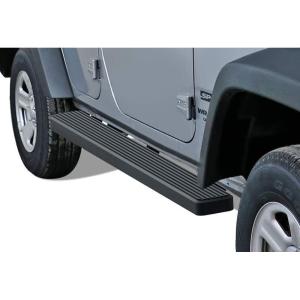 imageAPS Running Boards 6 inches Matte Black Compatible with Jeep Wrangler JK 20072018 4Door Factory sidesteps or Rock Rails Have to be Removed Stainless Steel Side Steps Side BarsAluminum Black
