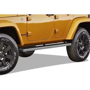 imageAPS Running Boards 6 inches Matte Black Compatible with Jeep Wrangler JK 20072018 4Door Factory sidesteps or Rock Rails Have to be Removed Stainless Steel Side Steps Side BarsStainless Steel Polished