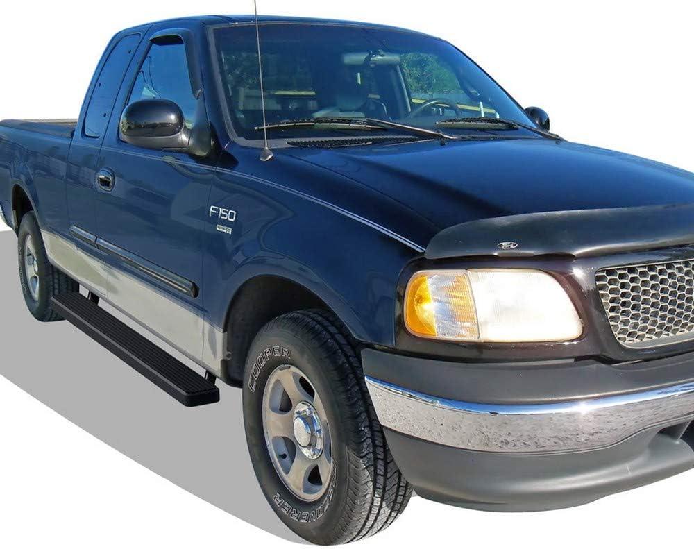 imageAPS Running Boards 5inch Black Compatible with Ford F150 19992003 Super Cab 4Door Include 04 Heritage ampamp F250LD 19992003 3Door Light Duty ONLY Stainless Steel Nerf Bars Side Steps Side BarsStainless Steel Black
