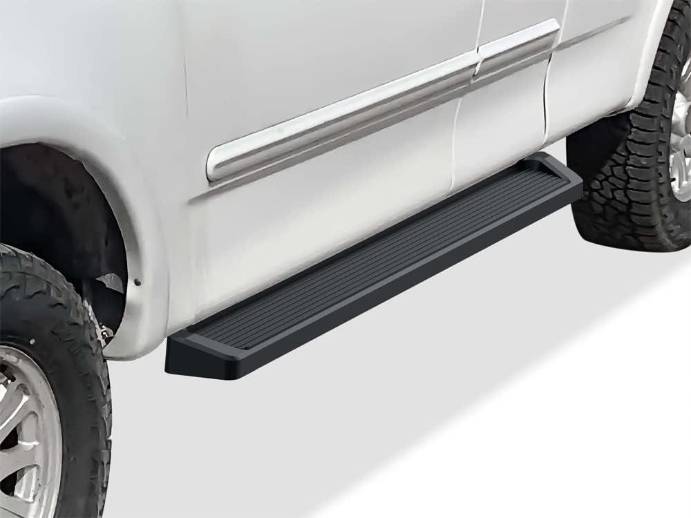 imageAPS Running Boards 5inch Black Compatible with Ford F150 19992003 Super Cab 4Door Include 04 Heritage ampamp F250LD 19992003 3Door Light Duty ONLY Stainless Steel Nerf Bars Side Steps Side BarsAluminum Black