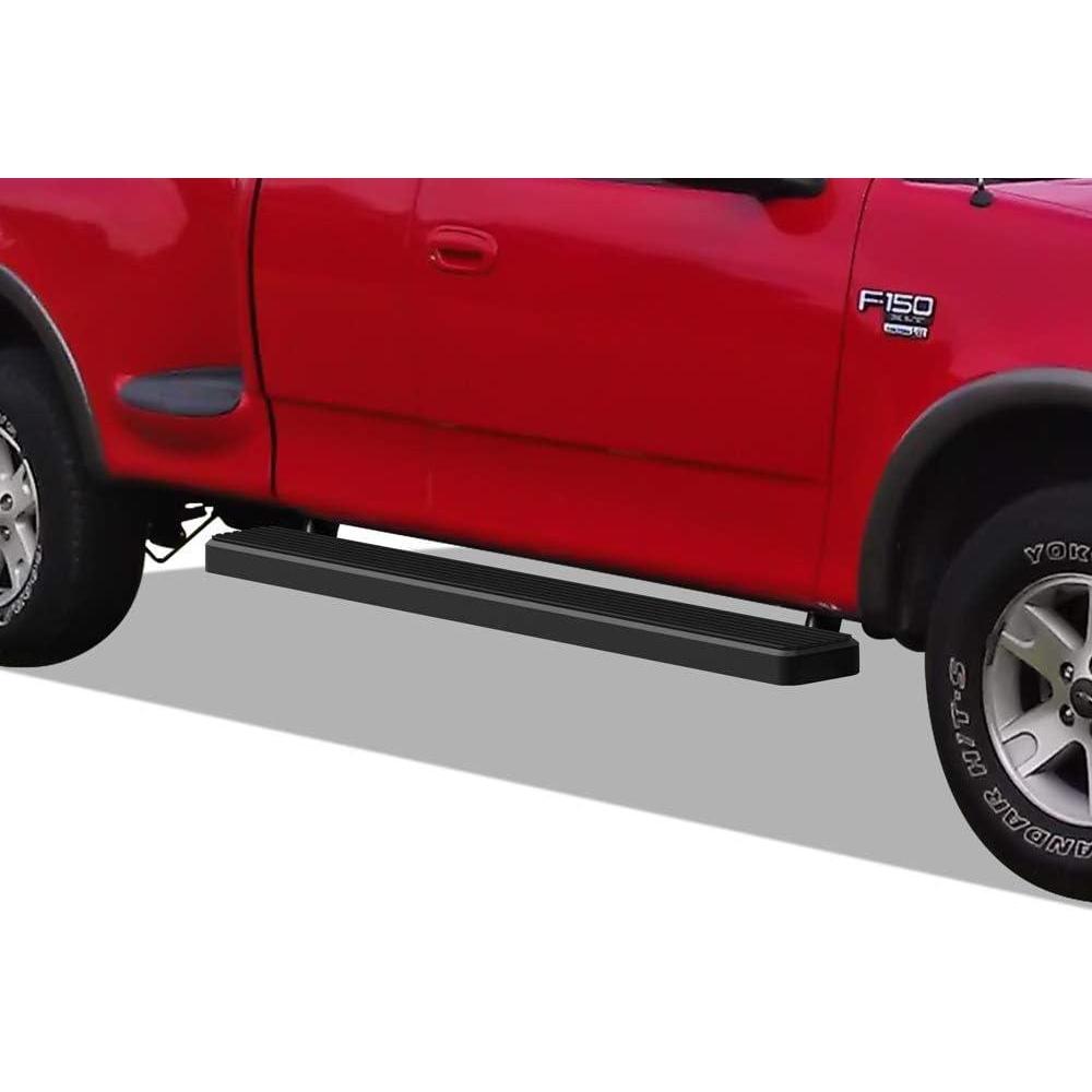 imageAPS Running Boards 5inch Black Compatible with Ford F150 19992003 Super Cab 4Door Include 04 Heritage ampamp F250LD 19992003 3Door Light Duty ONLY Stainless Steel Nerf Bars Side Steps Side BarsStainless Steel Black