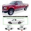 imageAPS Stainless Steel Black Powder Coated 5 inches Running Boards Side Steps Compatible with Ford F150 19992003 Super Cab 4Door Include 04 Heritage ampamp F250LD 19992003 3Door Light Duty ONLYStainless Steel Polished