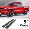 imageAPS iBoard Black Powder Coated 5in Running Boards Nerf Bars Side Steps Compatible with 20072018 Chevy Silverado Sierra ampamp 2019 2500 HD 3500 HD Crew Cab Exclude 07 ClassicInclude 19 1500 LD