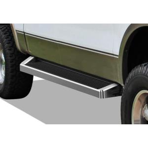 imageAPS Running Boards Nerf Bars Side Steps Step Bars Compatible with Ford F150 20042008 SuperCrew Cab Exclude 04 Heritage Edition Silver 5in 304 Stainless SteelAluminum Silver