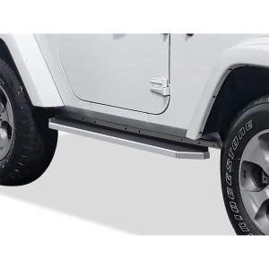 imageAPS Running Boards Nerf Bars Side Steps Step Bars Compatible with Jeep Wrangler JK 20072018 2Door Factory Sidesteps or Rock Rails Have to Be Removed Stainless Steel Black Powder Coated 6inPolished