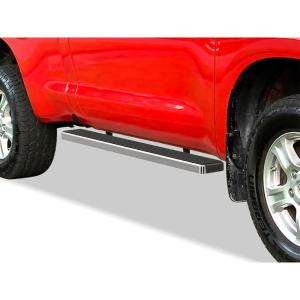imageAPS Running Boards Nerf Bars Side Steps Step Bars Compatible with Toyota Tundra 20072017 Regular Cab Stainless Steel Black Powder Coated 5 inchesAluminum Silver