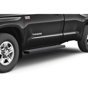 imageAPS Running Boards Nerf Bars Side Steps Step Bars Compatible with Toyota Tundra 20072017 Regular Cab Stainless Steel Black Powder Coated 5 inchesAluminum Black